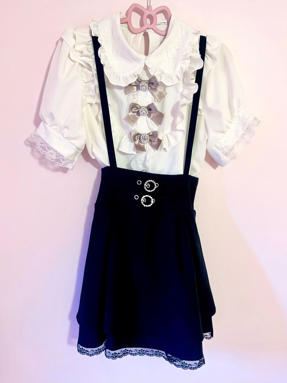 ♡ ma*rs buckle suspender skirt ♡